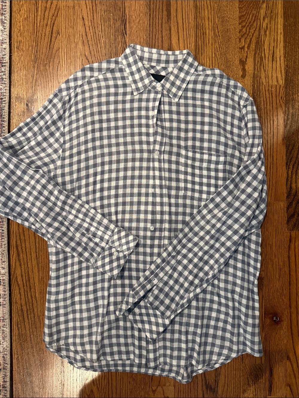 Rails Men's pewter and White Conner Gingham Button-Down Shirt